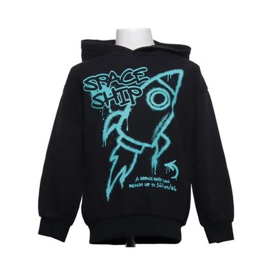 H&M, Kapuzenpullover, Größe: 122/128, Schwarz/Mehrfarbig #DcC
