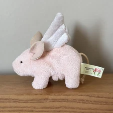 Folkmanis Mini Flying Pig Finger Puppet Plushie 3” EUC Stuffie Kids Toy Piglet