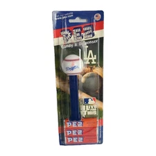 LA Los Angeles Dodgers MLB Baseball PEZ Dispenser Fly Ball Logo On Card