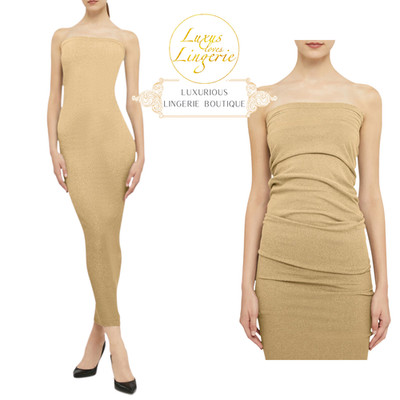 FADING SHINE DRESS Wolford L gold shine golden Fatal Kleid Glitzer Glanz