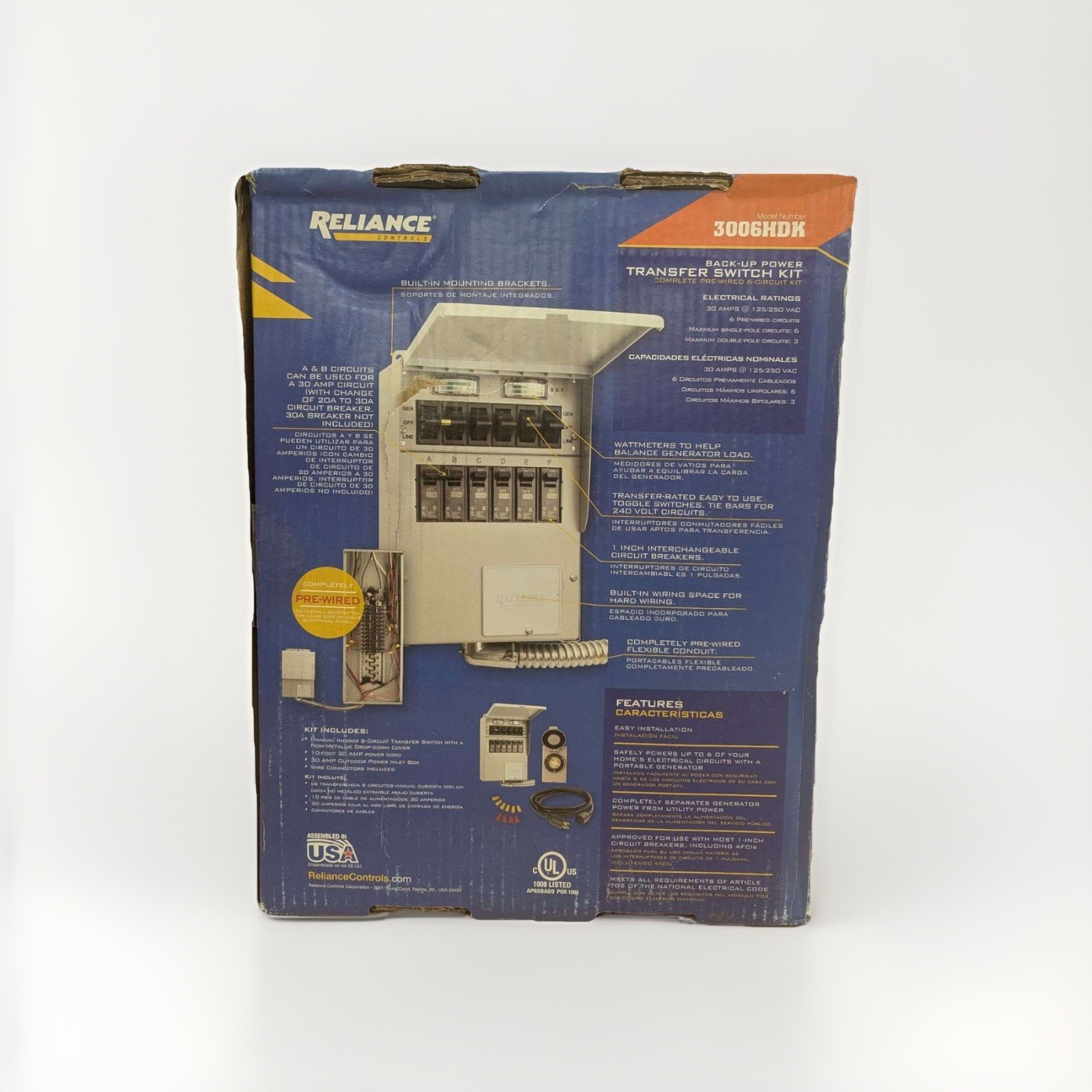 Reliance Controls Backup Power 8000 WATT Transfer Switch Kit 3006HDK