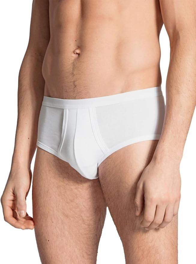 Calida Classic Pure White Twisted Cotton Fly Brief Underwear Size Large