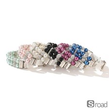 Artificial Pearl Rhinestone Pet Collar Adjustable Dog Cat Party Luxury Jeweled
