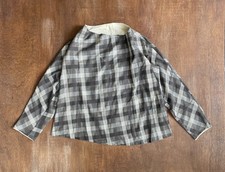 COMME des GAR ONS Grey Plaid Pullover Jacket No Closure Cropped Boxy Fit 1997