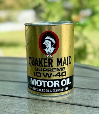 Rare Vintage Quaker Maid Supreme Motor Oil Can Quart Empty