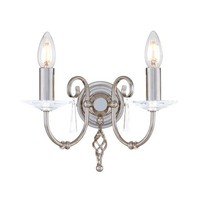 Nickel Klassisch Wandleuchte Leuchter 2X60W/E14 17,5X32X22 [Cm]