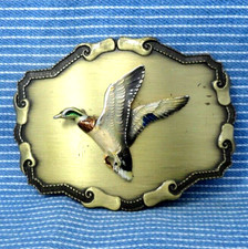 Duck Belt Buckle Mallard Anas Platyrhynchos Hunter Bird Vtg 70s Raintree .PCB939