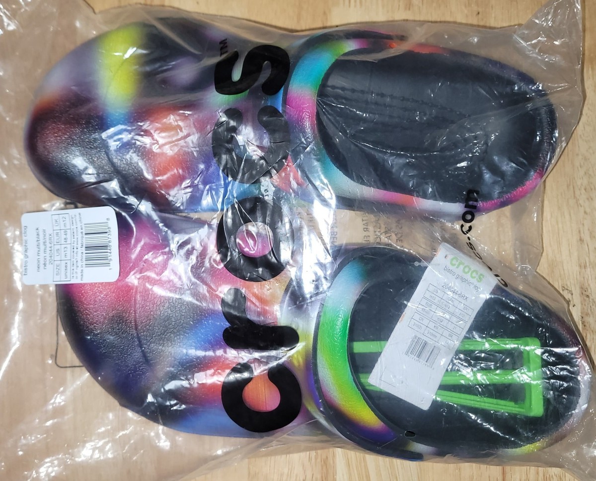 Crocs Unisex Adult Bistro Graphic Clog Slip Resistant Neon  display picture 2