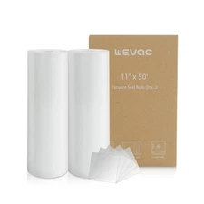 Vacuum Sealer Bags 11x50 Rolls 2 pack for Food Saver, Seal a Meal, Weston. Co...