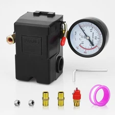 Universal Air Compressor Pressure Switch Control Valve (90-120 PSI, 110V-240V...