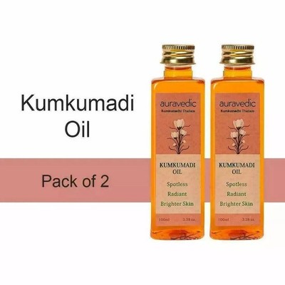 2 x Auravedic Kumkumadi Oil Pure Safran Skin Brightening and Radiance, 100 ml
