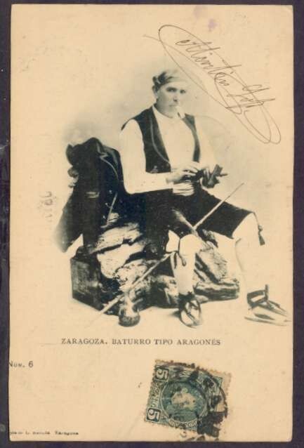 España Postal Zaragoza Baturro Tipo Aragonés Hombre Constituye a Brasil 1902