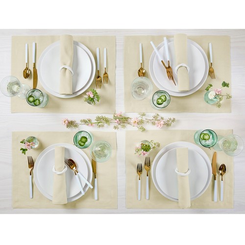 Solino Home 100% Pure Linen Placemats Cloth 14 x 19" for Summer Dining- Fete - Picture 92 of 165