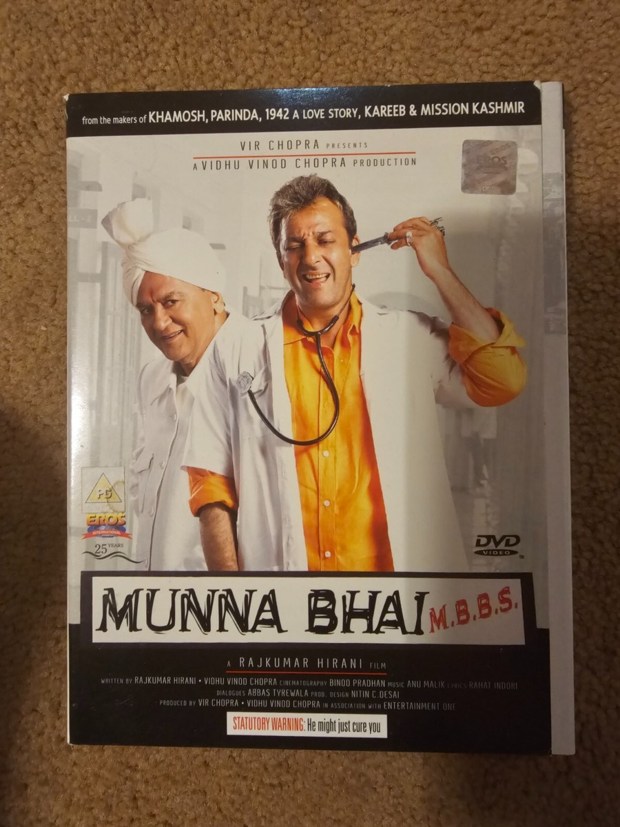 Munnabhai MBBS EROS Bollywood DVD Sanjay Dutt Boman Irani Gracy