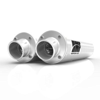 HMF Performance Series Brushed Dual Slip On Exhaust Pipe Can-Am Renegade 1000