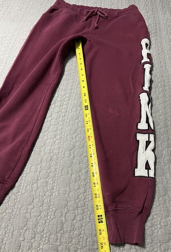 Victorias Secret Joggers in Pile Rosa Logo Classico Set di 2 Nero/Borgogna Small - Foto 6 di 19