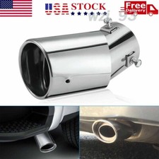 Car Stainless Steel Rear Exhaust Pipe Tail Muffler Tip Round Accessories