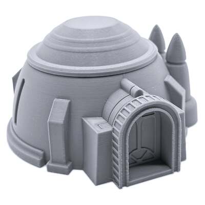 Sci-Fi Desert House and Grain Silo by Printable Scenery, Wargame RPG Terrain