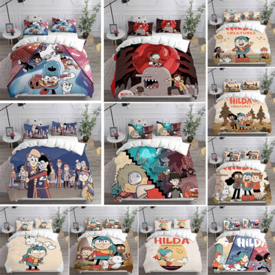 Hilda and The Mountain King 3D-Druck Bettbezug Kissenbezuge 2/3pc Bettwäsche Set