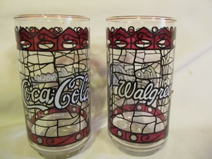 tiffany style coca cola glasses