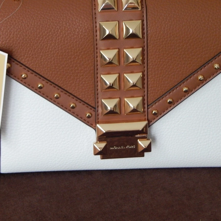 Bolso Bandolera MICHAEL KORS WHITNEY Solapa Tachonada Dos Tonos Cadena MD Hombro Nuevo con Etiquetas Foto 4 de 4