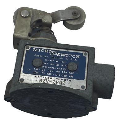 MICRO SWITCH BZV-2RQ2 SNAP SWITCH NO A-358 15A 125VAC 1/2A ROLLER PLUNGER CRDB