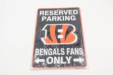 Cincinnati Bengals Fans Only Reserved Parking Sign NFL Metal Man Cave Garage