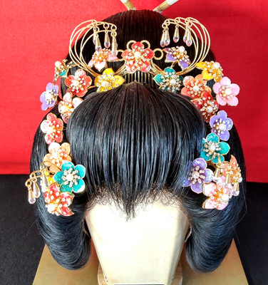 Japanese Kushi Kanzashi Twinkle Flower Metal Kimono Hair Ornament #1362-3