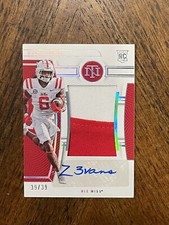 Zach Evans 2023 Panini National Treasures RPA Rookie Auto Jersey Patch /39 Rams