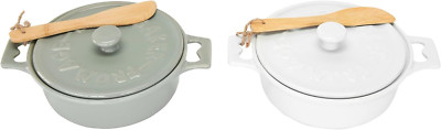 Brie Bakers with Lids & Wood Spreaders (Set of 2 Colors)