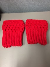 Boot Cuffs Red New Handmade Crochet