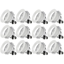 12 Pack 4 Inch Dimmable Recessed LED Downlight, Trim Interchangeable