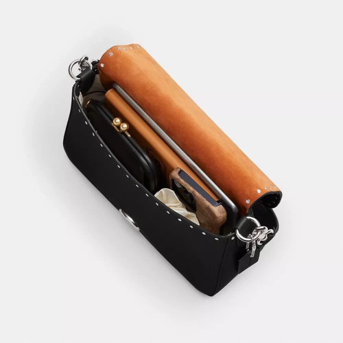 COACH Soft Tabby26 Shoulder Crossbody Bag with Rivets Black CU715 Outlet New - Picture 5 of 22