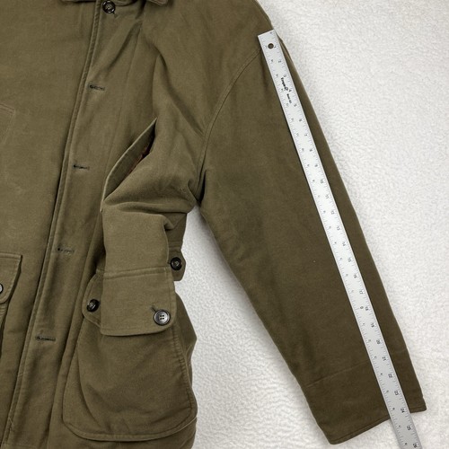 Vintage Brooks Brothers Jacket Mens Large Field Wool Leather Flannel Chore Coat - Picture 7 of 8