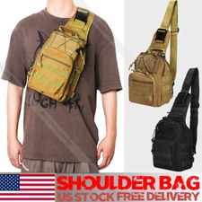 Men Backpack Tactical Sling Chest Pack Shoulder Bag Travel Camping Hiking
