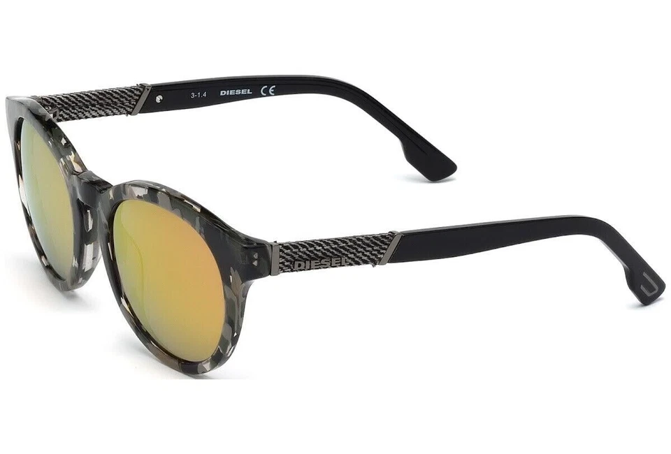 Gafas de sol Diesel DL0115 55L Havana negras redondas marrones degradadas 51-20-140 mm Foto 2 de 4