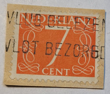 VINTAGE ~ Netherlands 1953 7¢ Orange Stamp ~ Posted/Used ~ D70