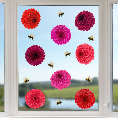 8 große Blumen Fenster Klammern nicht klebende Aufkleber Vinyl Dekoration Vogelschlag 