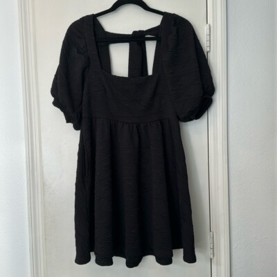 Free People Women's Black Babydoll Violet Mini Dress with Bow Size Small |  eBay