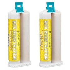 2 X 50ML VPS Bite Registration Material SUPER FAST Set Unflavored Dental PVS