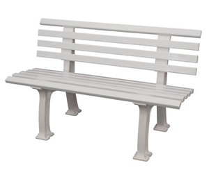 Gartenbank Kunststoff Kunststoffbank Gartenmöbel Bank 120cm weiss