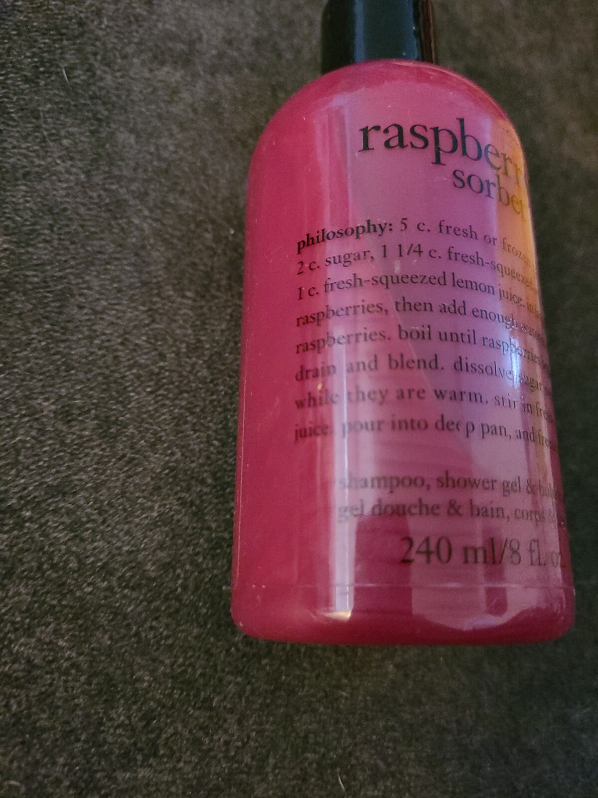 Philosophy Raspberry Sorbet Shower Gel, Bubble Bath, Shampoo 8 oz (L39