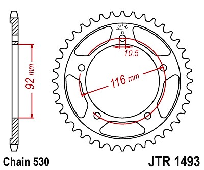 Couronne de pignon arrière JT 4542 pour moto de route Kawasaki ZZR 1400 42 dents