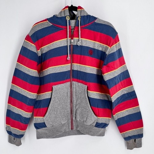 DC Shoes Full ZIp Hoodie Size S Red, Blue, Gray, Fully Lined Skater Pockets - 第 1/16 張圖片