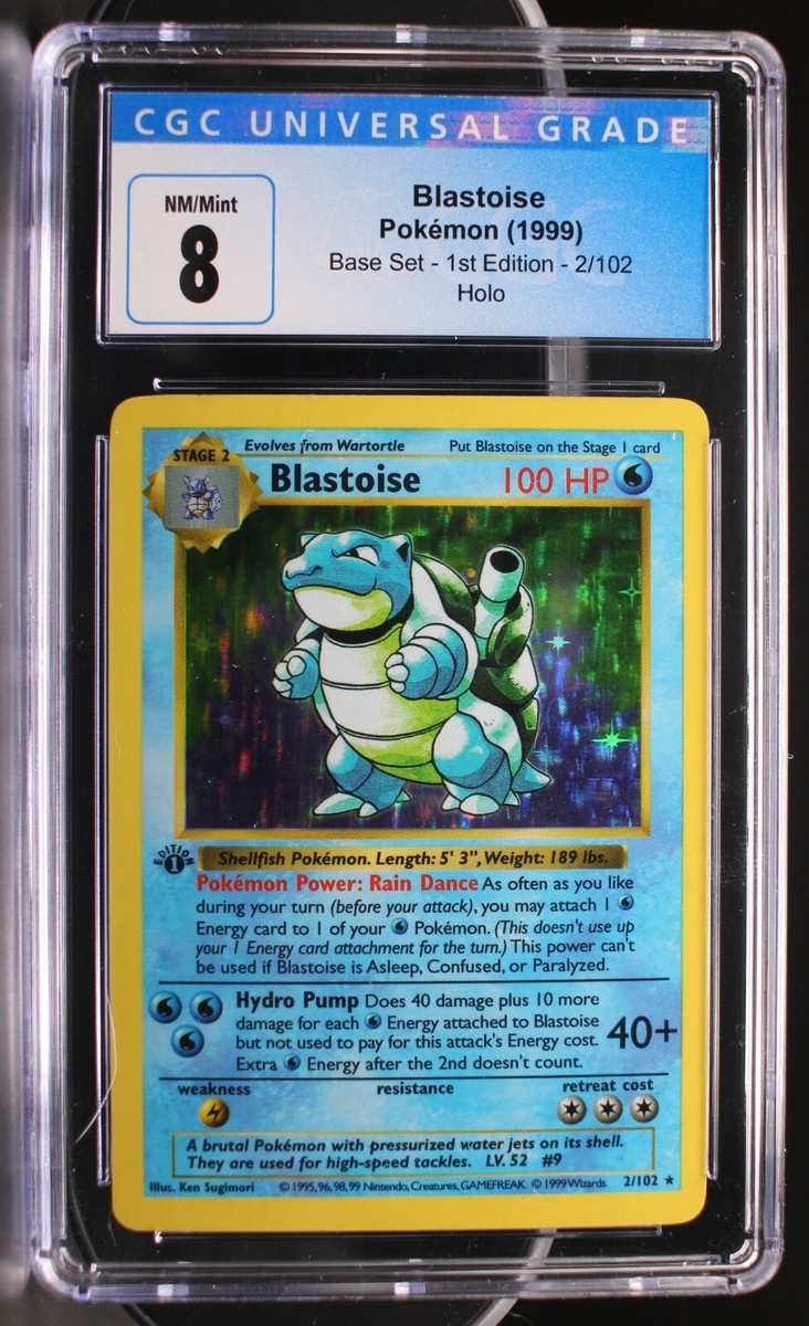 Pokemon ~ Base Set ~ Blastoise ~ 1st Edition Holo Rare ~ CGC 8