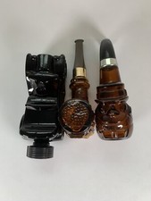 Job-lot Bundle 3X Avon Vintage Pipe Car Shape Perfume Aftershave Bottle Empty