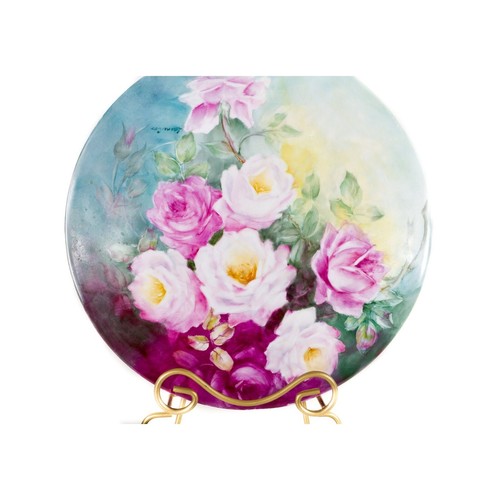 Large Hand-Painted Rose Wall Plaque, One-of-a-Kind Floral Artwork - Bild 4 von 10