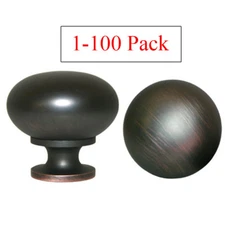 1-100 Pack Oil Rubbed Bronze kitchen cabinet drawer Round knobs 1 1/4" free ship