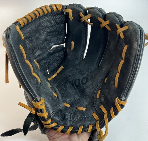 Guante de béisbol Wilson A500 12" negro y dorado tiro a la derecha A0500BB12 BONITO - Imagen 5 de 7