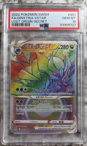 Pokémon Lost Origin Giratina VStar #201/196 Rainbow Secret Rare PSA 10 GEM MINT
